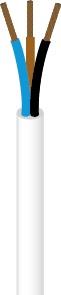 [3032302401] Plastkappeledning PKA, H05VV-F 3X1 Hvid Rg100