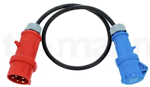 [2480001] Cee Adapter 30 cm ledning 3P+J+N 16A til 230V 1P+N+J