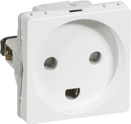 [1017060249] FUGA stikkontakt 2-polet med jord 1 modul hvid, bulkforpakning