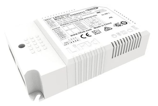 [4356] Lifud 45W 5i1 LED driver - Push dæmp, 0-10V og DALI, Sync, flimmer fri, passer til vores 29W, 36W og 45W store LED paneler