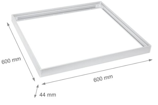 [4100] Ramme til 60x60 LED panel - Samles hurtigt, plast hjørner, Uden synlige skruer, hvid kant