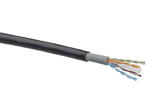 [7835200308] Datakabel kat6 U/UTP udendørs PE sort - pr. meter