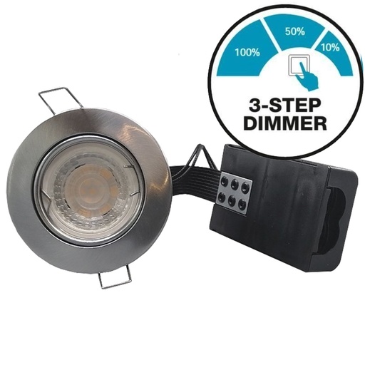 [9571454133] Pro indbygningsspot m. 6W 3-trins dæmpbar LED pære 3000K - Bøestet