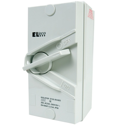 [0918009924] Elteco ET25-3N-M20 Sikkerhedsafbryder Grå