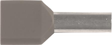 [2921112156] Isoleret TWIN-terminalrør A4-12ET2, 2x4mm2 L12, Grå