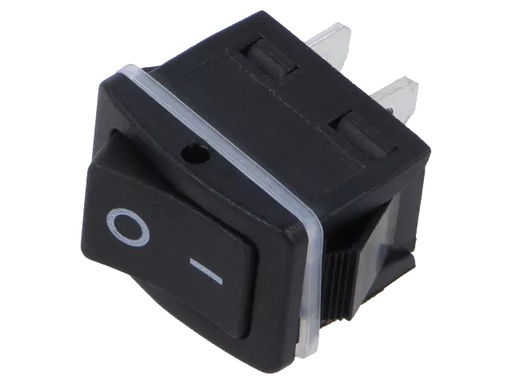 [H65065] Vippekontakt 1P ON-OFF spadeterminaler, 16A-250V, SORT IP68