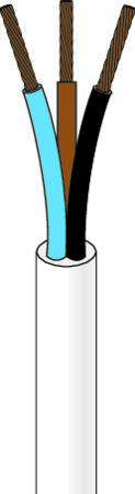 [3032302281] Plastkappeledning PKA, H05VV-F 3X0,75 Hvid Rg100