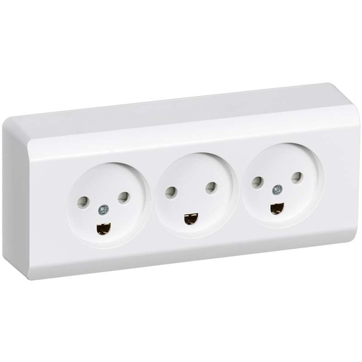 [1017025718] Opus 66 stikkontakt udvendig tripel hvid