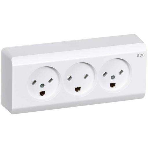 [1017025747] Opus 66 stikkontakt tripel udvendig EDB hvid