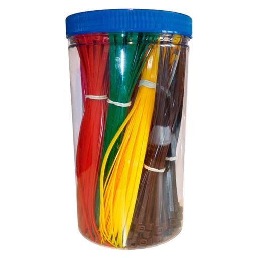 [0990206] Strips / Kabelbindersæt 450 stk, 4,8x200mm, 9 farver