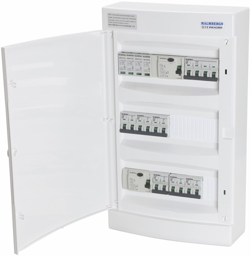 [2199989D] Færdigmonteret gruppetavle – 1x16A 3P+N + 6x 10A 1