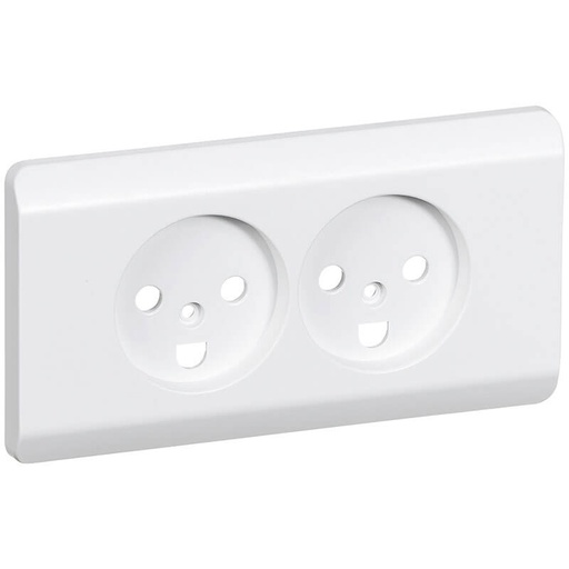 [1017030570] Opus 66 afdækning til dobb. stikkon. planforsænket hvid