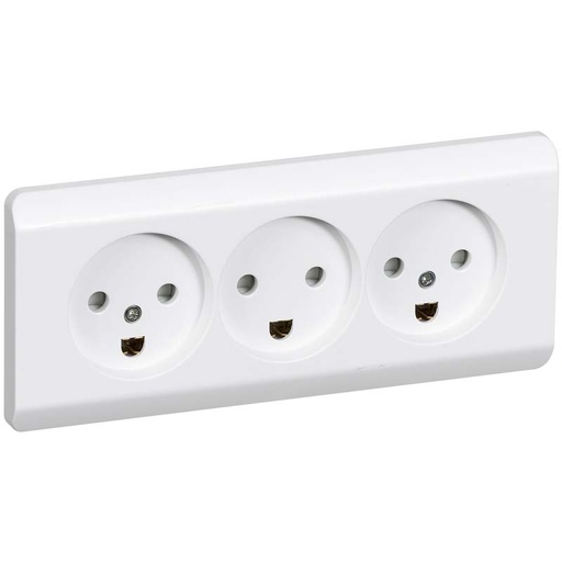 [1017031537] Opus 66 stikkontakt planforsænket trippel hvid