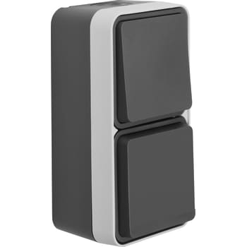 [7917044987] Berker Afbryder/Stikkontakt Schuko komplet grå W.1 IP55