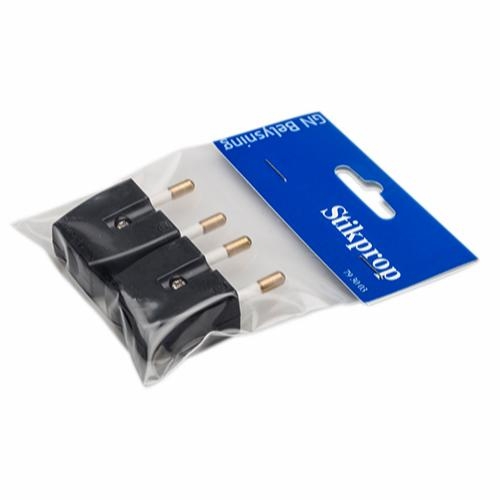 [793003] Stikprop flad u/jord sort 2 stk.