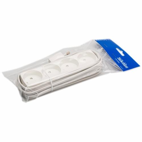 [793251] 4-stikdåse m/2,5m ledning hvid