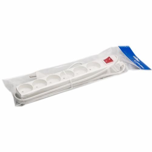 [793293] 6-stikdåse m/1,5m ledning m/afbr. hvid