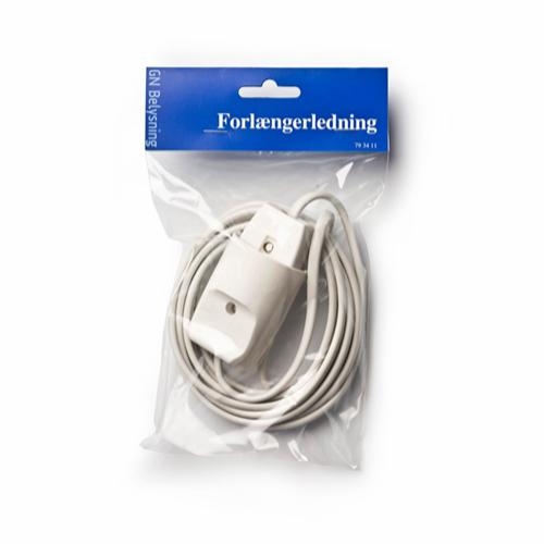 [793411] Forlængerledning u/jord 3m hvid