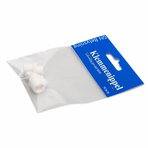 [793638] Klemmenippel m/udv. gevind hvid 2 stk