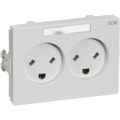 [1017034877] LK Clic line  stikkontakt dobbelt EDB m j hvid