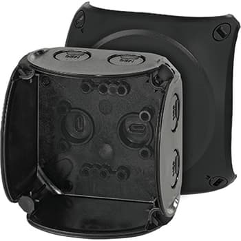[8821102723] Kvik Forgreningsdåse KF0200B 93x93 mm M20 uden klemmer sort