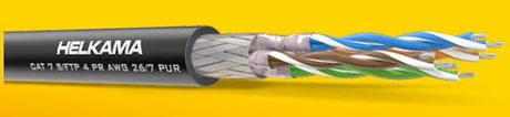 [5733306034] Datakabel Helkama CAT7 PUR S/FTP 4x2xAWG 26/7 UV-bestandig sort Afm