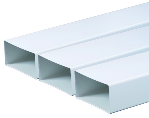 [7800443058] Flad kanalrør 55 x 110 mm L=1,0 m Hvid PVC