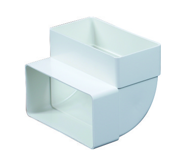 [7800443061] Vertikal bøjning 90° til flad kanal 55x110 mm Hvid