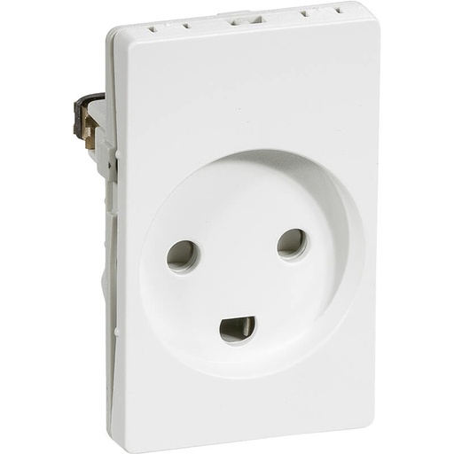 [1017036338] Fuga stikkontakt med jord 1½ modul 2-pol - hvid