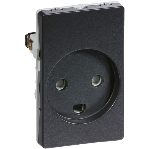 [1017036341] Fuga Stikkontakt 1½modul 2-pol med jord koksgrå