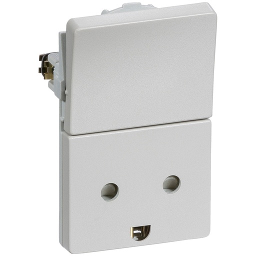 [1017036561] Fuga Stikkontakt 2-pol med jord lysegrå