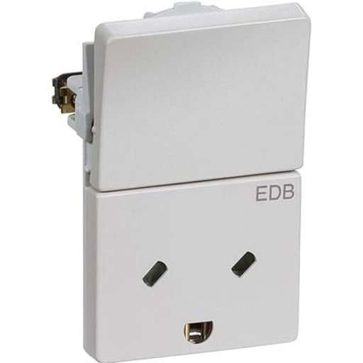 [1017036600] Fuga Stikkontakt EDB 2-pol med jord lysegrå