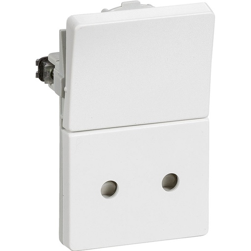 [1017036697] Fuga stikkontakt uden jord med afbryder 1½ modul 2-pol - hvid