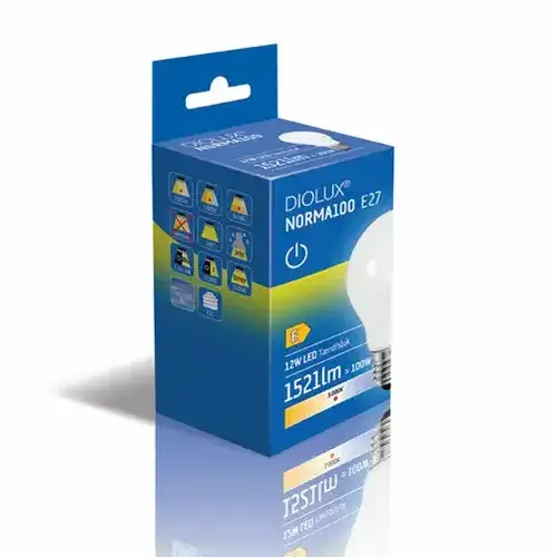 [GN784438] DIOLUX NORMA100 12W 830 E27 1521lm tænd/sluk