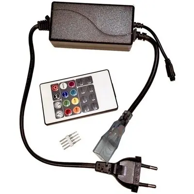[EG2943-0] Neon Flex LED RGB-controller med endeprop og infrarød fjernbetjening, 230V-input.