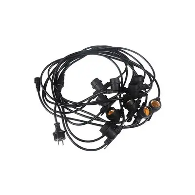 [EG5649-0] Lyskæde til 10 stk. E27 pærer - 10 meter, IP44, 230V, uden lyskilde