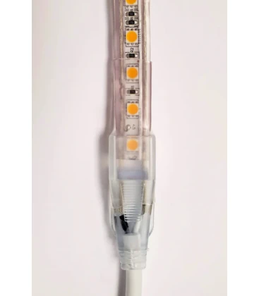 [EG7237-0] Samling og tætning af 230V strip/neonflex - Med silikone og krympeflex (stik og endestykke)