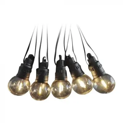 [EG12190-13307] V-Tac Solcelle lyskæde med 10 stk. 0.5W pærer - 12 meter, fjernbetjening, IP44, inkl. lyskilde, 300lm