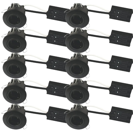 [10505-10] 10 stk Indbygningsspot GU10 - mat sort