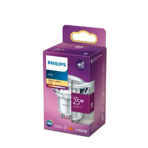 [SIG929001217555] Philips LED 2,7W (25W) GU10 2700K 215lm