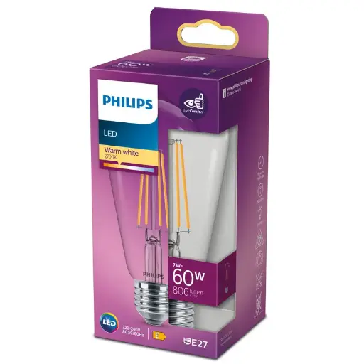 [SIG929001387655] Philips LED 7W (60W) E27 2700K 806lm Nav