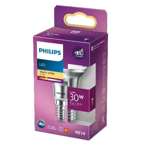 [SIG929001890955] PHILIPS LED 1,8W (30W) E14 2700K 190lm 36°