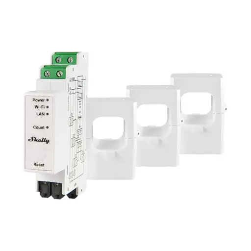 [7822622216] Shelly Pro 3EM - Trådløs 3-faset energimåler, 400A, 230V indgang